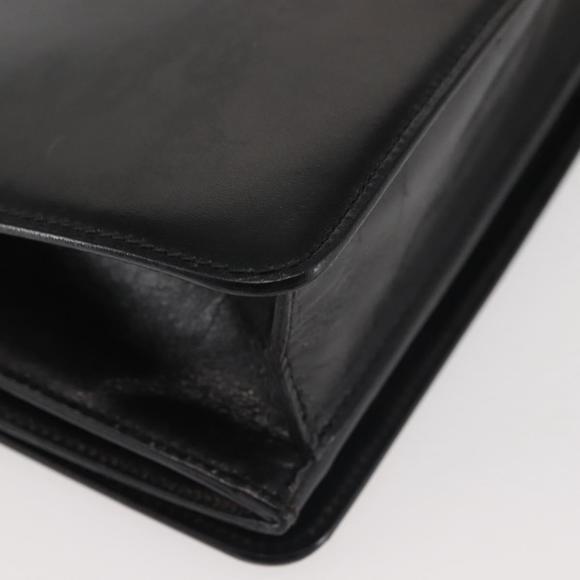 BALLY Wallet Chain Shoulder Bag Leather Black Gold Auth BA4808 - Picture 15 of 16